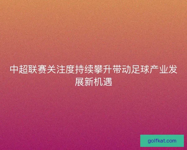 中超联赛关注度持续攀升带动足球产业发展新机遇